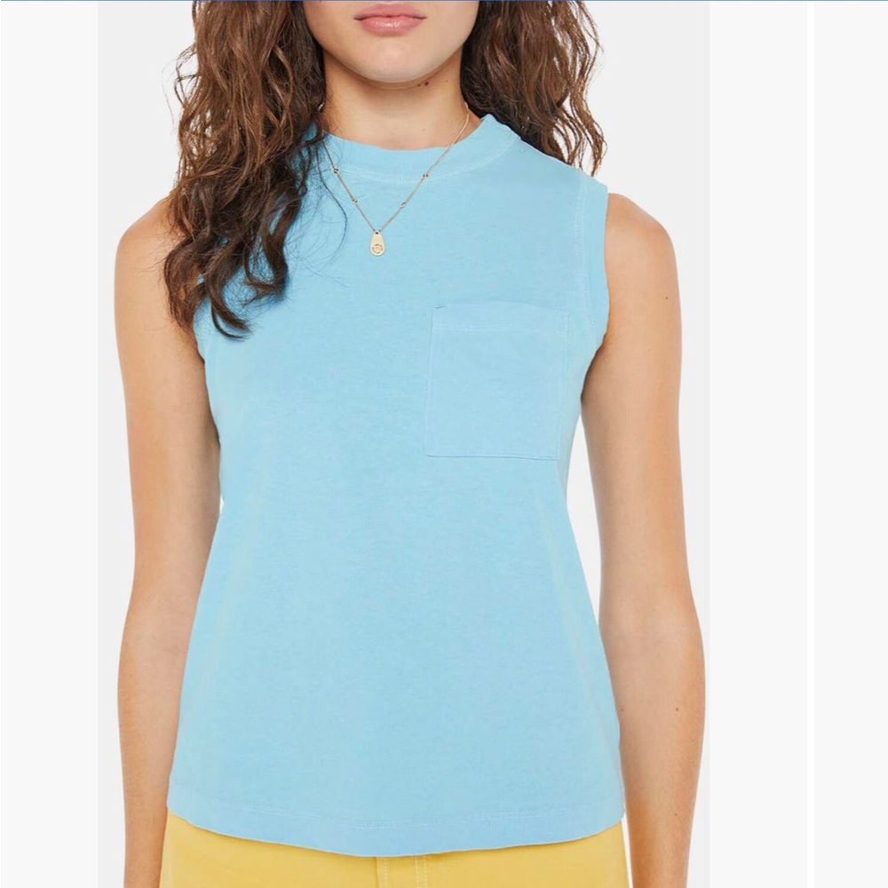 MOTHER Blue Sleeveless Pocket Tank Top